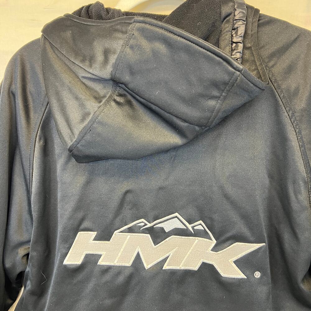 HMK Snowmobile Hoody Tech Shell Polar Fleece Black Embroidered Mens Medium - Picture 7 of 9